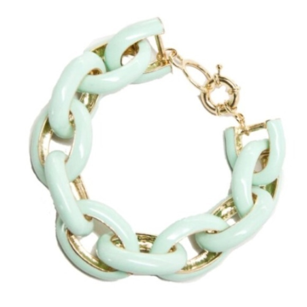 NEW!  Mint Enamel Chunky Link Bracelet